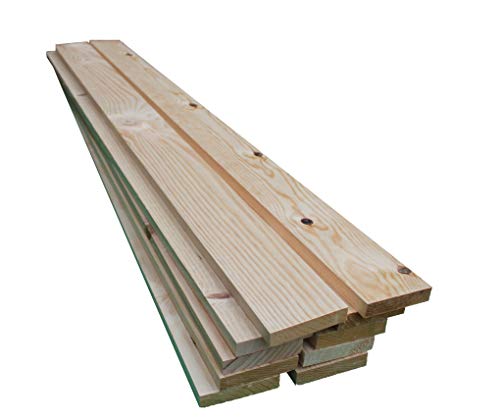 Listones de madera de pino (Pack de 10 ud), largo 2 metros, grosor de 1.8 cm y 9 de ancho. Tabla de madera de pino cepillado