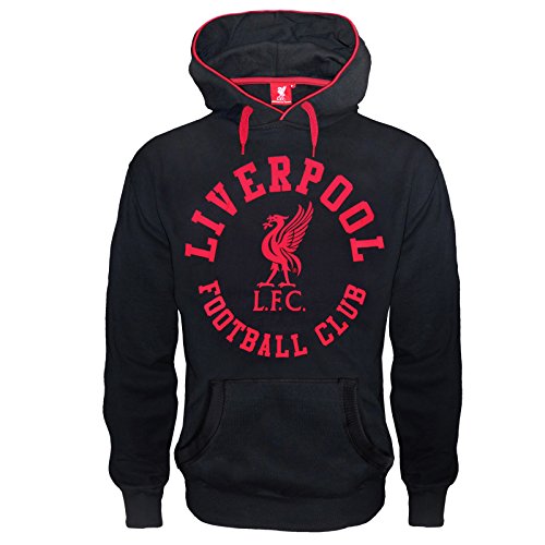 Liverpool FC - Sudadera oficial con capucha - Para hombre - Con el escudo del club - Forro polar - Large