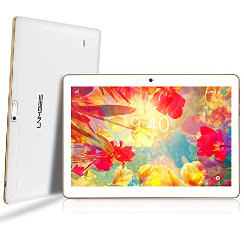 LNMBBS Android 9.0 Tablet de 10'' con WiFi 4GB de RAM y 64 GB de Memoria Tablet PC Procesador de Cuatro núcleos y Dobles Ranuras SIM y una Ranura TF Cámara GPS OTG (Blanco)