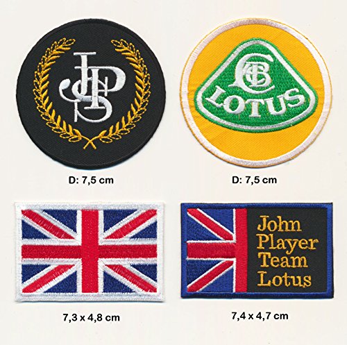 Lotus John Player Special JPS - Parche para planchar (4 unidades), diseño de bandera de Inglaterra