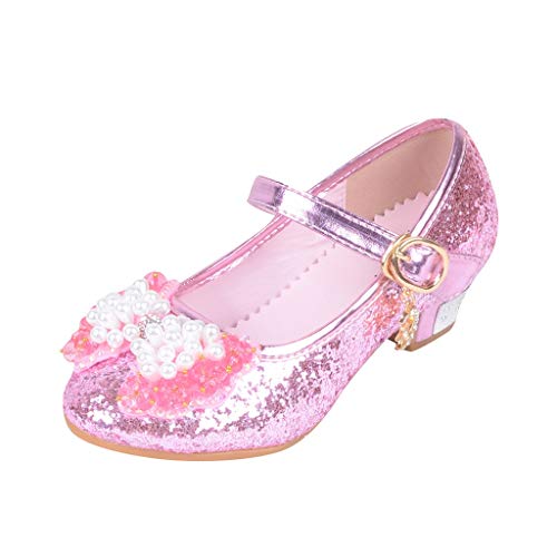 Luckycat Última Diseño Niñas Princesa Reina de Nieve Partido Zapatos Zapatos de Fiesta Sandalias Niña Bailarina Zapatos de Tacón Disfraz de Princesa niña Princesa del Otoño Lentejuelas