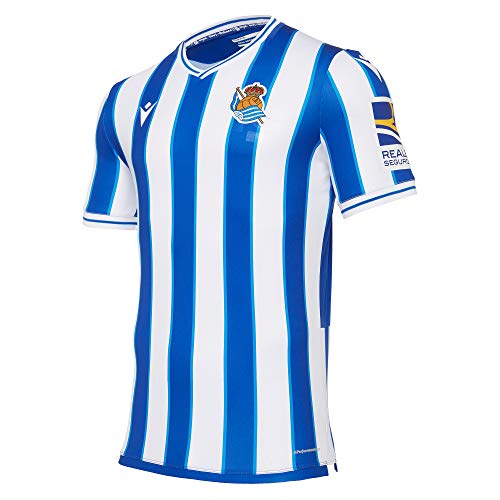 Macron Real Sociedad Primera Equipación Authentic 2020-2021, Camiseta, Royal-White, Talla L