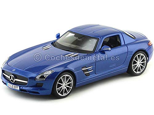 Maisto 2010 Mercedes-Benz SLS AMG Gullwing Azul 1:18 36196