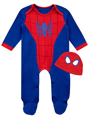 Marvel Conjunto Pijama Entera con Gorro para Niños Bebés El Hombre Araña Azul 3-6 Meses