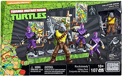Mega Bloks - Rocksteady y su Banda de Villanos, Tortugas Ninja, Juego de construcción (Mattel DMW28)