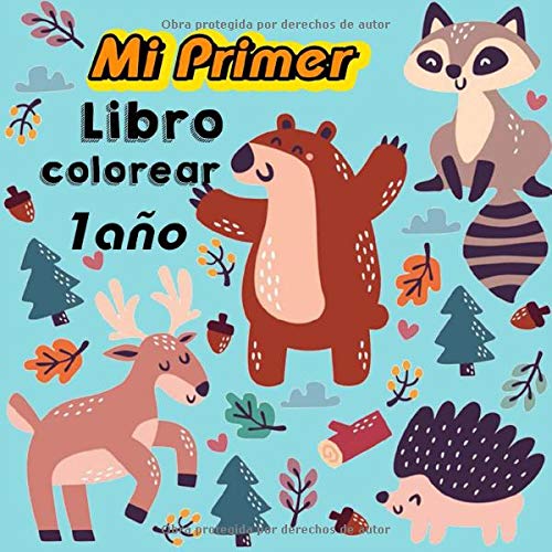 Mi Primer Libro Colorear 1 año: Cuadernos para Colorear niños con Animales, y Muchos otros Dibujos para pintar. Niños y niñas 1-4 años.