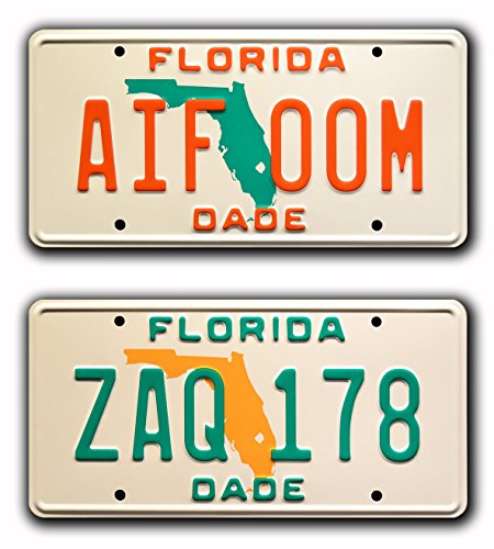 Miami Vice | ZAQ 178 + AIF 00M | Metal Stamped License Plates