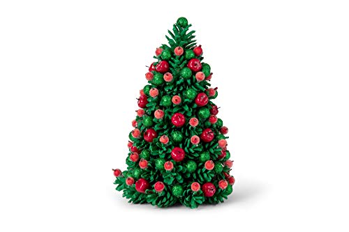 MilkMama Árboles de Navidad Hechos a Mano | Decoración Navideña de Mesa Artesanal | Adornado de Diseño Único Árbol de Navidad Decoración de Tablero de Mesa | Hecho a Mano en Europa (Verde)