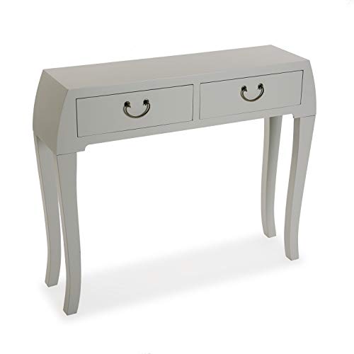 Mimma 21600055 Mesa Consola recibidor con 2 cajones Kioto Gris, Madera, 80 x 25 x 97 cm Mimma 21600055 Mesa Consola recibidor con 2 cajones Kioto Gris, Madera, 80 x 25 x 97 cm
