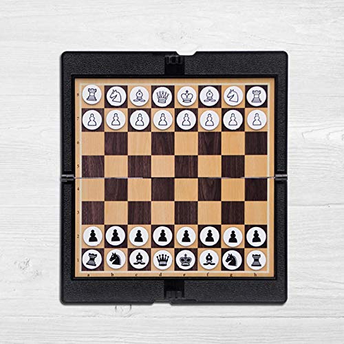 Mini juego de ajedrez magnético de ajedrez de viaje, plegable bolsillo bolsillo cartera de ajedrez, juegos de tablero de ajedrez portátil, tablero de ajedrez magnético, peón magnético, 7.09*7.87 cm