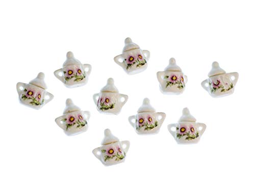 Miniblings 10x azucarero casa de muñecas casa de muñecas de Porcelana Taza de café de la Flor del té Borde de Oro
