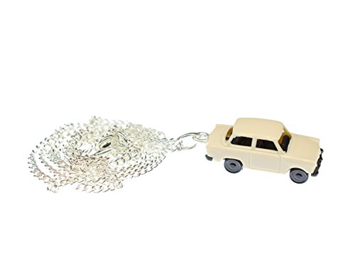 Miniblings Collar de Cadena Trabi Color Beige 45 cm de automóviles Miniatura Trabant Coches de vehículos