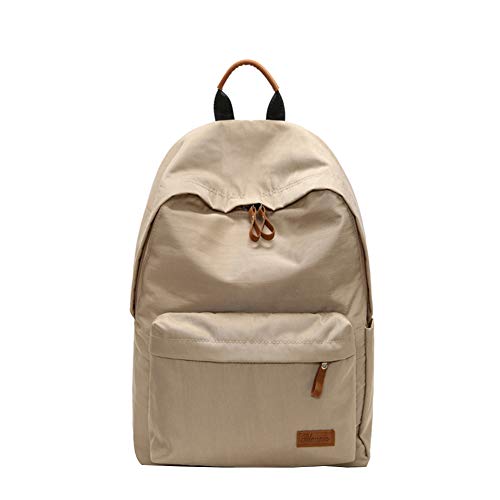Minsa 1 mochila escolar de lona para estudiantes de escuela media, tamaño 42 x 27 x 8 cm (Khaki)