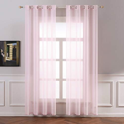 MIULEE Cortinas Poliéster Translucida de Dormitorio Moderno Ojales Cortina Ventana Visillos Salon para Sala Cuarto Dormitorio Comedor Salon Cocina Salón de 2 Unidades 140 x 175cm Rosa Bebé MIULEE Cortinas Poliéster Translucida de Dormitorio Moderno Ojales Cortina Ventana Visillos Salon para Sala Cuarto Dormitorio Comedor Salon Cocina Salón de 2 Unidades 140 x 175cm Rosa Bebé