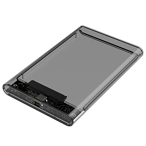 MMcRRx Carcasa Disco Duro 2,5 USB 3.0, Transparente Caja Externa con UASP de HDD SSD SATA I/II/III de 7mm/9.5mm