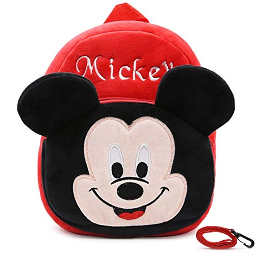 Mochilas Escolares - WENTS Material Escolar para Niñas Mochila Infantil con Mickey Mouse en Diseño 3D Mochila Rojo de Gran Capacidad Regalos Originales para Niñas