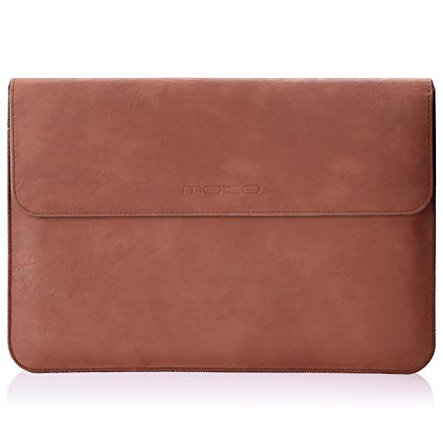 MoKo Funda Compatible con Laptop 13.3 Pulgadas, PU Bolsa Protectora para MacBook Air 13-Inch Retina, MacBook Pro 13", DELL XPS 13, Samsung Notebook 13.3 - Marrón