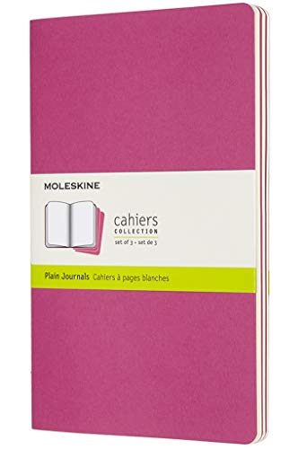 Moleskine - Cahier Journal Cuaderno de Notas, Set de 3 Cuadernos con Páginas , Tapa de Cartón y Cosido de Algodón Visible, Color Rosa Cinética