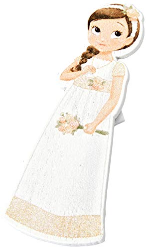 Mopec W0969 Figura 2D adhesiva niña Comunión romántica, 5.5 cm,Pack de 20, Madera, Multicolor, Talla única