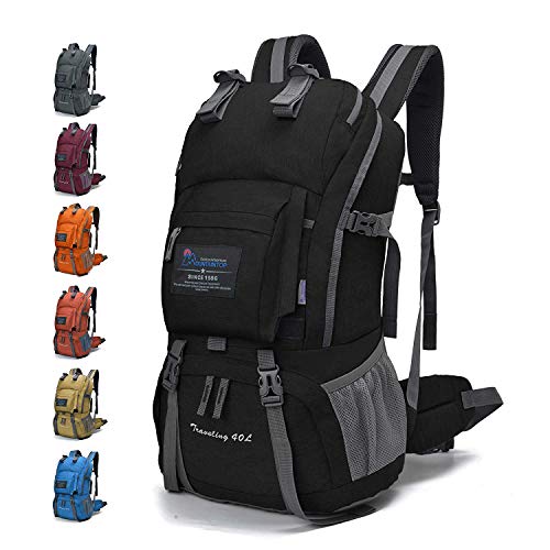 MOUNTAINTOP Mochila de Senderismo 40 litros Impermeable Mochila Trekking Mochila al Aire Libre Escalada Deporte Viajes Acampadas con Cubierta de Lluvia 35 x 16 x 51cm Negro Y Azul MOUNTAINTOP Mochila de Senderismo 40 litros Impermeable Mochila Trekking Mochila al Aire Libre Escalada Deporte Viajes Acampadas con Cubierta de Lluvia 35 x 16 x 51cm Negro Y Azul