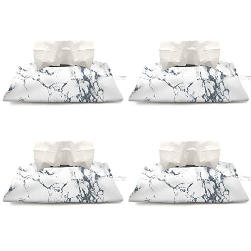 Moyad - Caja de pañuelos de tela para colgar en casa, oficina, coche, restaurante, hotel, 30 x 18,5 cm, diseño de mármol