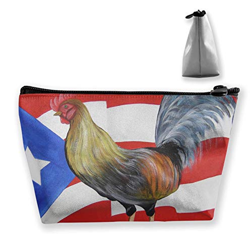 Mujeres Pride Rooter y Ameican Puerto Rico Flag Make Up Bag Holder Estuche de Tren cosmético multifunción Casual Zipper Tote