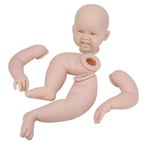 Muñeca Reborn de 28 Pulgadas Cabeza de Muñeca en Blanco Realista con Patas de Brazos Kits de Mini Muñecas Reborn Piezas de Muñecas DIY sin Pintar Modelo de Muñeca en Blanco para Niños(Blanco)