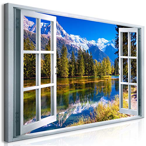 murando Cuadro Mega XXXL Vista de la Ventana 270x135 cm Cuadro en Lienzo en Tamano XXL Grande Gigante Imagen para Montar por uno Mismo Decoración De Pared Impresión DIY Campo Panorama c-C-0398-ak-e