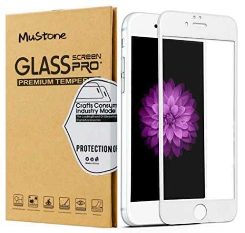 MuStone [2 Pack] Protectores de pantalla para iPhone 6 Plus 6s Plus, Protector de pantalla de cristal templado 3D Touch completo para iPhone 6 Plus 6s Plus Protectores de pantalla (5.5 ") (Blanco)
