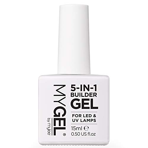 Mylee 5 En 1 Esmalte de Uñas Fortalecedor UV LED, Gel Transparente para Uñas Duras y Fuertes, Da Forma y Alarga Tus Uñas, Para Decoración de Uñas, Fácil de Retira, Manicura Profesional (Translúcido)