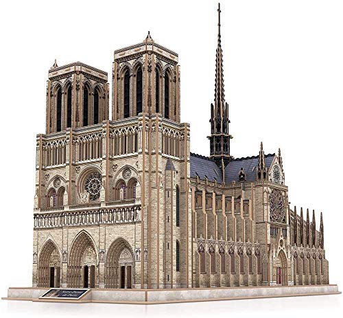 N\A ZT Regalo de Escala de Escala de la Iglesia gótica desafiante para Adultos Modelo de Arquitectura de Rompecabezas 3D con Estructura Interna (Color : Notre Dame De Paris)