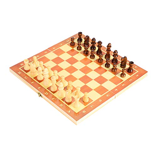 Naroote 【??? ????】 Juego de ajedrez de Tablero Plegable, Juego de Tablero de ajedrez de Madera Port¢Til Ajedrez de Entretenimiento Internacional para Actividades Familiares de Fiesta