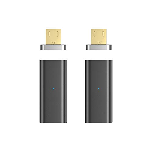 NetDot 2 Pack Micro USB de Tercera generación con Adaptador Micro USB magnético Compatible con Android Devie (Adaptador Micro USB/Paquete de 2 Negro)