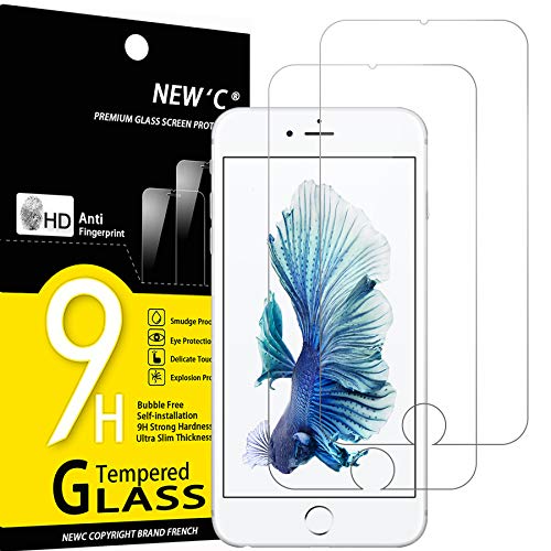 NEW'C 2 Unidades, Protector de Pantalla para iPhone 6 Plus y iPhone 6s Plus, Antiarañazo, Antihuella, Sin Burbujas, 9H, 0.33 mm Vidrio Templado Ultra Transparente y Resistente NEW'C 2 Unidades, Protector de Pantalla para iPhone 6 Plus y iPhone 6s Plus, Antiarañazo, Antihuella, Sin Burbujas, 9H, 0.33 mm Vidrio Templado Ultra Transparente y Resistente