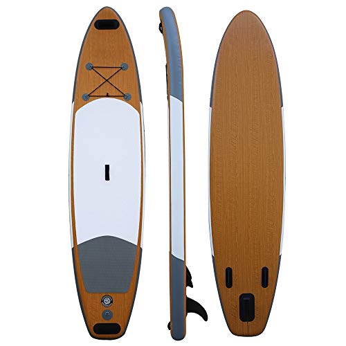 NgMik Tabla De Surf Inflable Todo El Paddle Board 336CM Los 78CM Longitud Anchura 15 Cm De Grueso Inflable Sup Estable (Color : Wood, Size : 336x78x15cm)