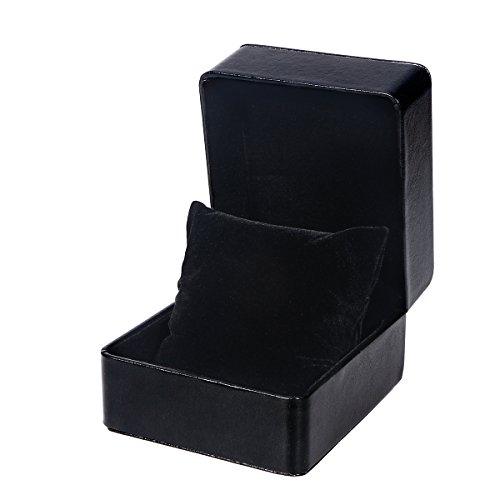 NICERIO Caja de Reloj Organizador de Titular PU Caja de Almacenamiento de Joyas Joyas Pulsera de Almacenamiento Caja Rejilla (Negro Puro)