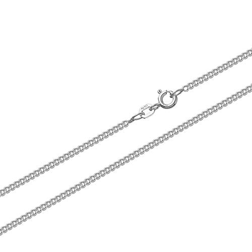NKlaus Collar de Plata 36 cm. Cadena de Armadura de 1,1 mm. Collar de Plata de Ley Plana de 1,25 g. 9284