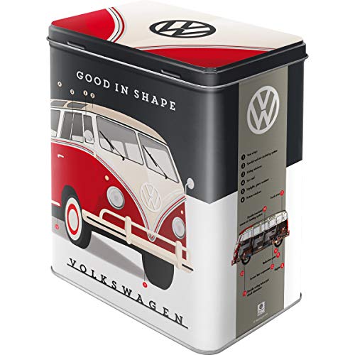 Nostalgic-Art Retro Vorratsdose L Volkswagen – Good in Shape – Idea de Regalo para los Fans de VW Bus, Lata de café Grande de Chapa, 3 l