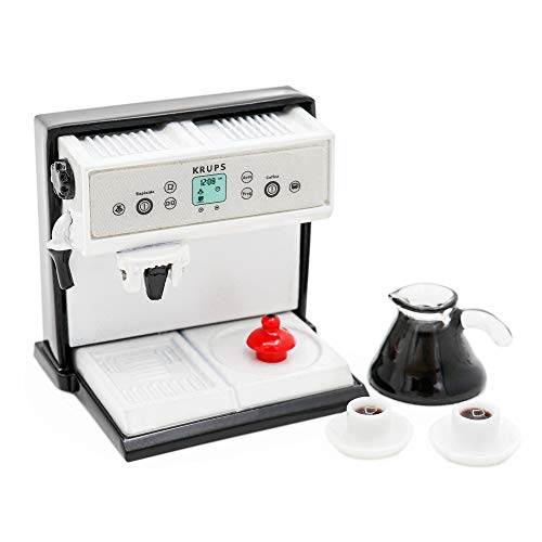 Odoria 1/12 Miniatura Máquina de café con cafetera y 2 Tazas Cocina Accesorio para Casa de Muñecas