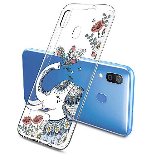 Oihxse Funda Dibujos Animal Lindo Compatible Samsung Galaxy S8 Carcasa Transparente Clear Silicona TPU Gel Suave Case Ultra Slim Anti-Golpes Anti-Arañazos Protection Cover(Elefante 3)