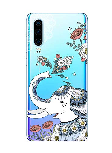 Oihxse Funda Dibujos Animal Lindo Compatible Xiaomi Redmi Note 9 Pro Carcasa Transparente Clear Silicona TPU Gel Suave Case Ultra Slim Anti-Golpes Anti-Arañazos Protection Cover(Elefante 3)