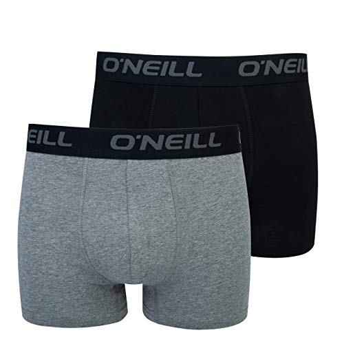 O’Neill Basic - Calzoncillos tipo bóxer deportivos para hombre, para cualquier ocasión (juego de 2 unidades) negro antracita (6869). L