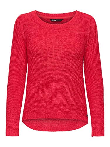 Only onlGEENA XO L/S PULLOVER KNT NOOS, Suéter para Mujer, Rojo (High Risk Red), L Only onlGEENA XO L/S PULLOVER KNT NOOS, Suéter para Mujer, Rojo (High Risk Red), L