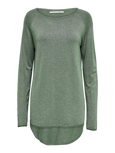 Only Onlmila Lacy L/s Long Pullover Knt Noos suéter, Verde (Chinois Green Detail: W. Melange), 44 (Talla del Fabricante: X-Large) para Mujer