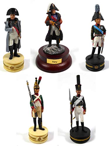 OPO 10 - Lote de 5 Figuras Soldados 1/32 60mm 1er Imperio Napoleon Dragon GRANADIER MARECHAL Tsar del Prado (LS14)