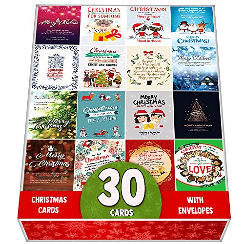 Pack De 30 Tarjetas De Felicitación De Navidad Surtidas, Postales Diseñadas Con Una Hermosa Mezcla De Citas De Navidad, Gran Selección Pack De 30 Tarjetas De Felicitación De Navidad Surtidas, Postales Diseñadas Con Una Hermosa Mezcla De Citas De Navidad, Gran Selección