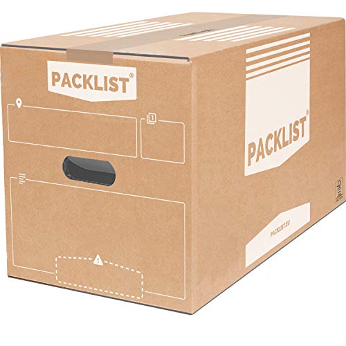 PACKLIST 10 Cajas Cartón Mudanza Personalizables + APP Inventario y PDF - Cajas Mudanza Grandes 50x30x30cm Cajas de Mudanzas Ecológicas - Caja de Almacenaje con Certificado FSC