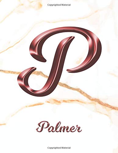 Palmer: 2 Year Weekly Planner with Note Pages (24 Months) | Jan 2021 - Dec 2022 | White Marble Rose Gold Pink Effect Custom Name Letter P | Week ... | Plan Each Day, Set Goals & Get Stuff Done