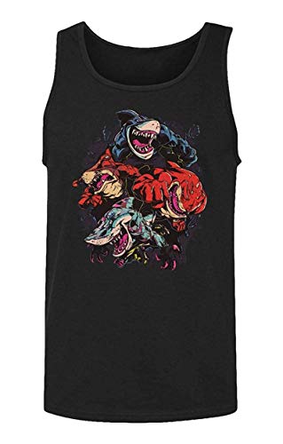 Patisaner Camiseta Estampada Divertida Horror Street Shark Moda sin Mangas Men's Generic Tank Top
