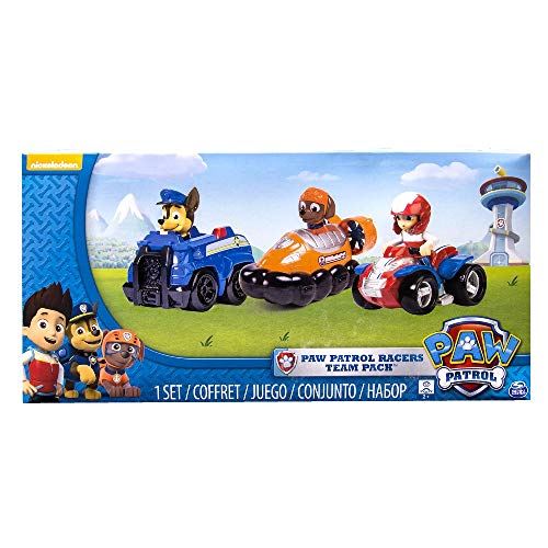Paw Patrol Rescue Racers 3pk Online Exclusive 2 (Chase, Zuma, Ryder) vehículo de juguete - Vehículos de juguete (Zuma, Ryder), Multicolor, Camión, De plástico, Interior, 3 año(s), Niño/niña)